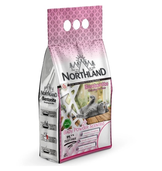 NORTHLAND BABY POWDER SCENTED BENTONITE CAT LITTER 10L